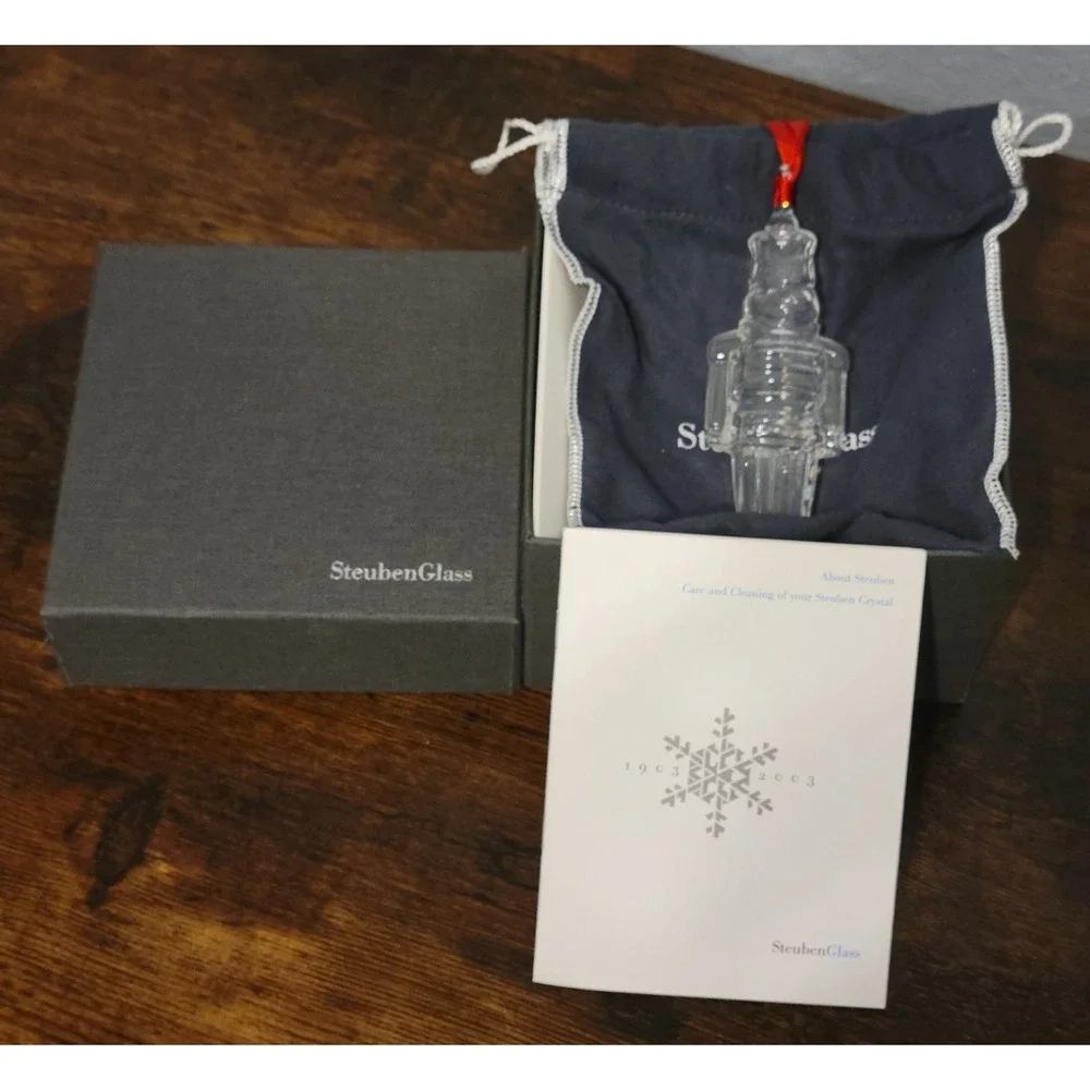 Steuben Glass Nutcracker Christmas‎ Ornament Holiday Decor